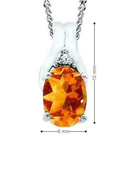 November Birthstone Pendant with Diamond Accent set in 10K White Gold