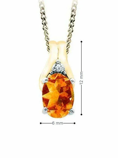 November Birthstone Pendant with Diamond Accent set in 10K Yellow gold