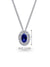 0.10TDW Diamond Halo & Sapphire Pendant in 10K White Gold