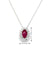 Ruby and Diamond Oval Pendant with 0.10 TDW in 10K White Gold