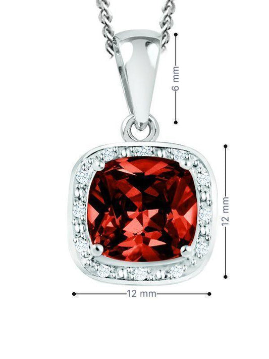 June Birthstone Pendant with Diamond Accent set in Sterling Silver