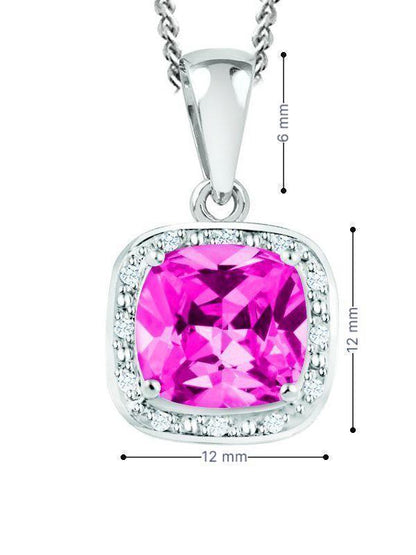 October Birthstone Pendant with Diamond Accent set in Sterling Silver