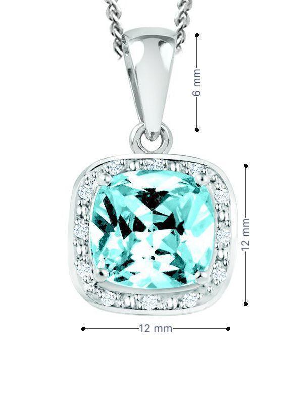December Birthstone Pendant with Diamond Accent set in Sterling Silver