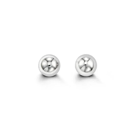 14K White Gold 6MM Ball Earrings