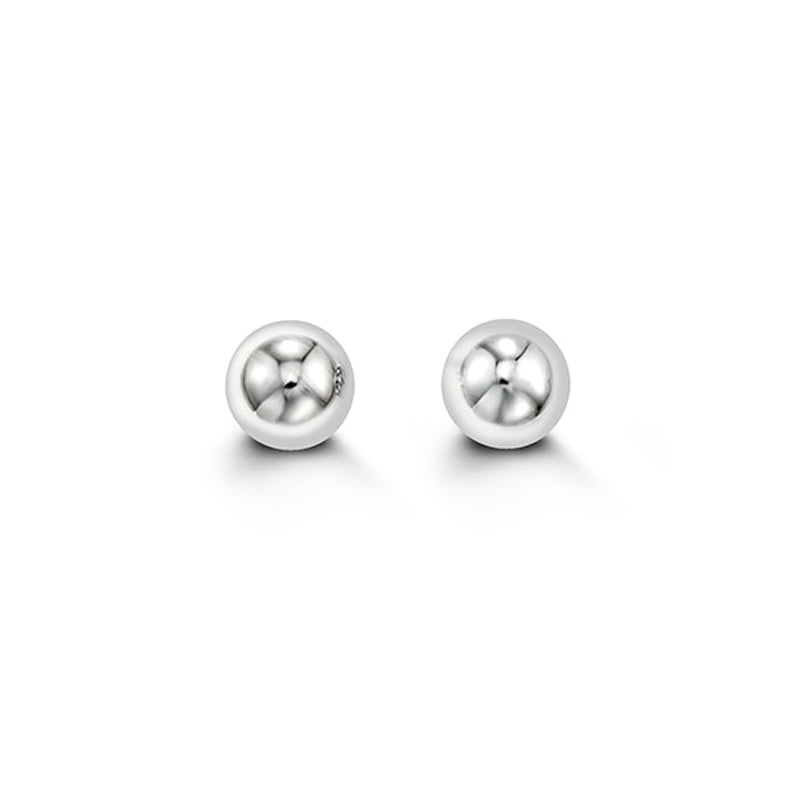 14K White Gold 6MM Ball Earrings