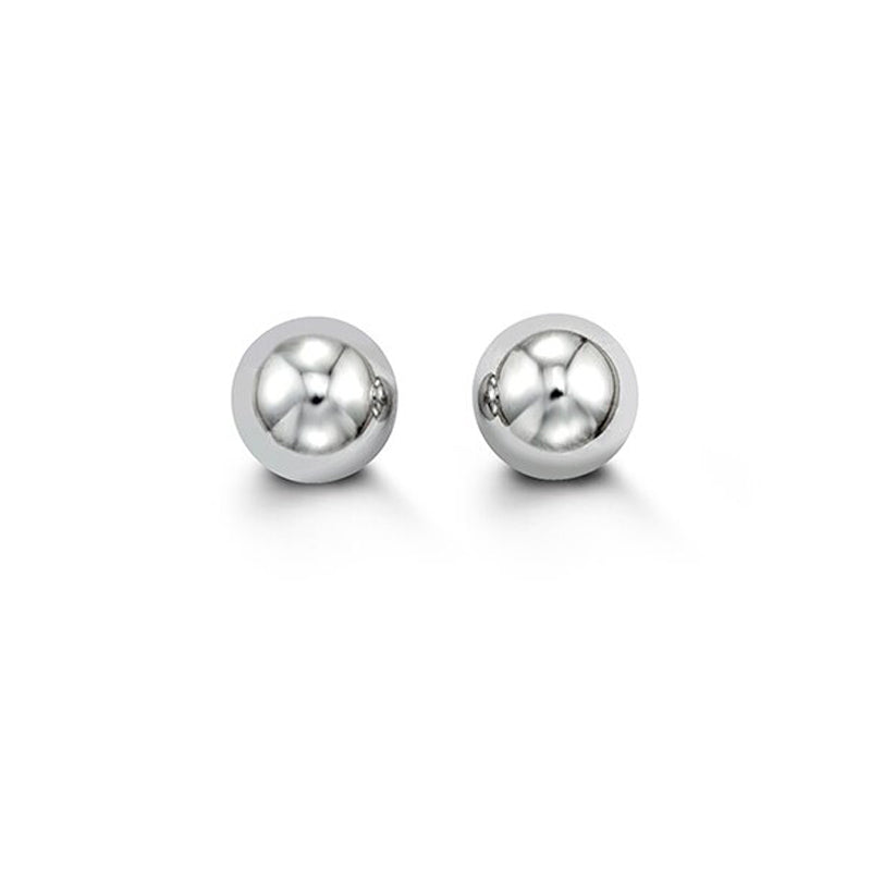 14K White Gold 7MM Ball Earrings