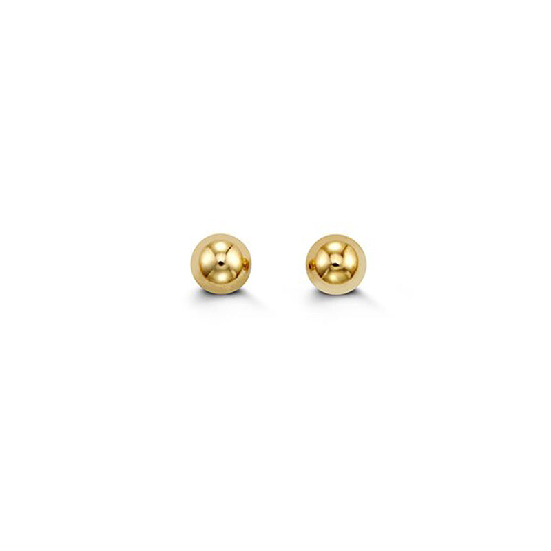 14K Yellow Gold 4MM Ball Earrings