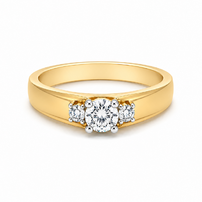 14K Yellow and White Gold 0.25CT Diamond Ring
