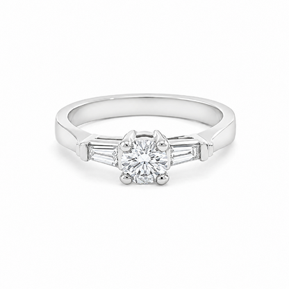 14K White Gold 0.45TDW Baguette Cut Diamond Ring