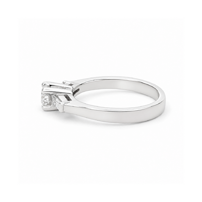 14K White Gold 0.45TDW Baguette Cut Diamond Ring