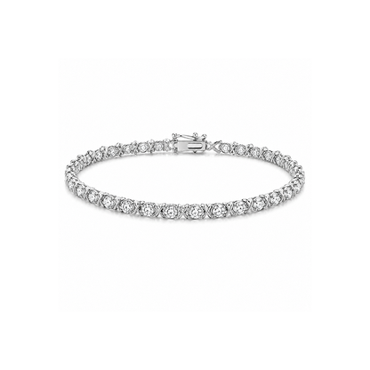 0.08ct TDW Lab Grown Diamond Sterling Silver White Gold Plated Hugs & Kisses “X” Link Tennis Bracelet