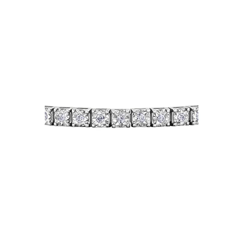1.00TDW Diamond Illusion Set Bracelet in 10K White Gold