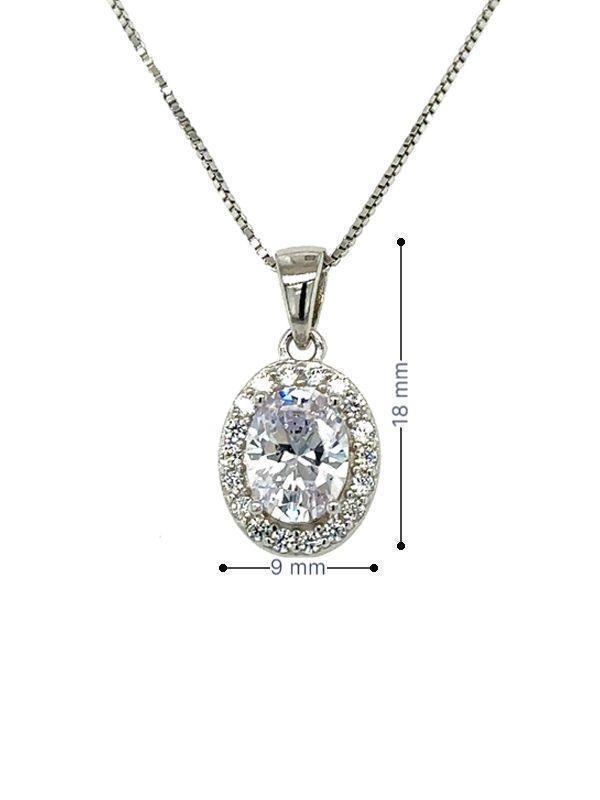 April Birthstone Color CZ Pendant in Sterling Silver