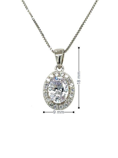 April Birthstone Color CZ Pendant in Sterling Silver