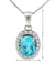 March Birthstone Aquamarine Color CZ Pendant in Sterling Silver