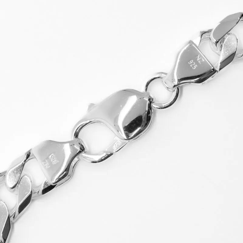 Sterling Silver Italian 8&quot; 10.9mm Men&#39;s Curb Link Bracelet