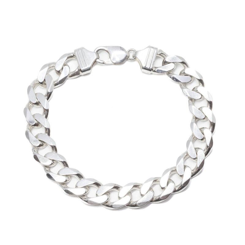 Sterling Silver Italian 8" 12.9mm Men's Curb Link Bracelet