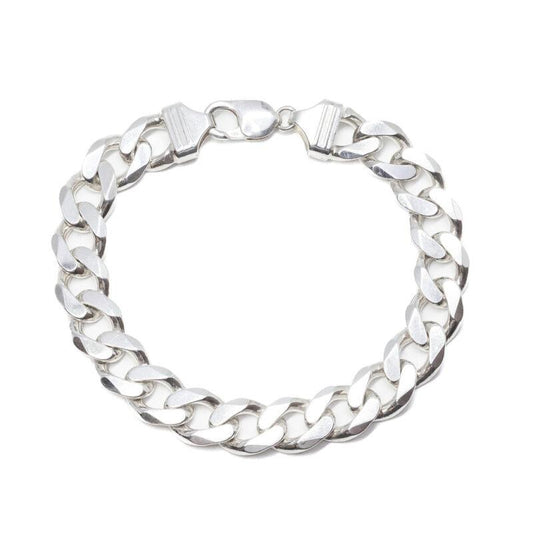Sterling Silver Italian 8" 12.9mm Men's Curb Link Bracelet