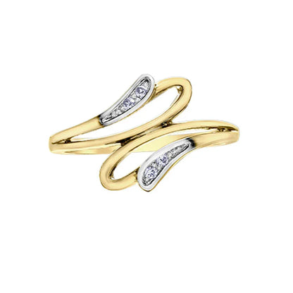 10K Yellow and White Gold 0.04TDW Diamond Fashion Ring