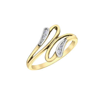 10K Yellow and White Gold 0.04TDW Diamond Fashion Ring