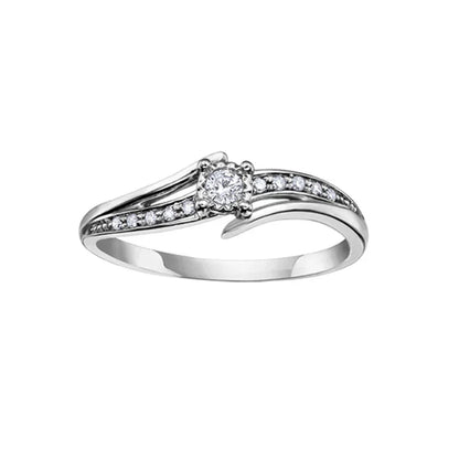 10K White Gold 0.10TDW Diamond Promise Ring
