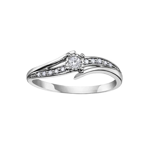 10K White Gold 0.10TDW Diamond Promise Ring