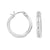 10k White Gold CZ Round Hoop Earrings