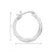 10k White Gold CZ Round Hoop Earrings