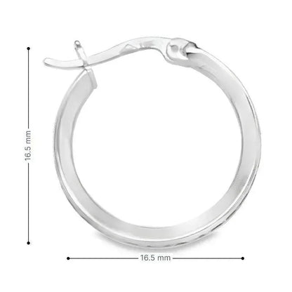10k White Gold Classic CZ Round Hoop Earrings