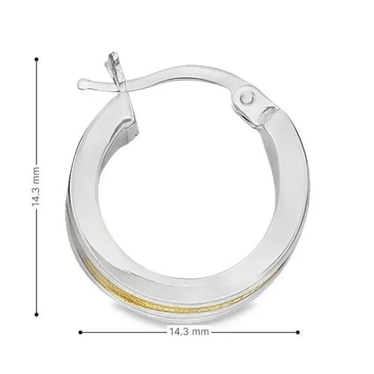 14K Yellow and White Fancy Hoop Earrings