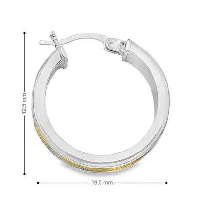 Fancy Hoop Earrings 14K Yellow and White Gold