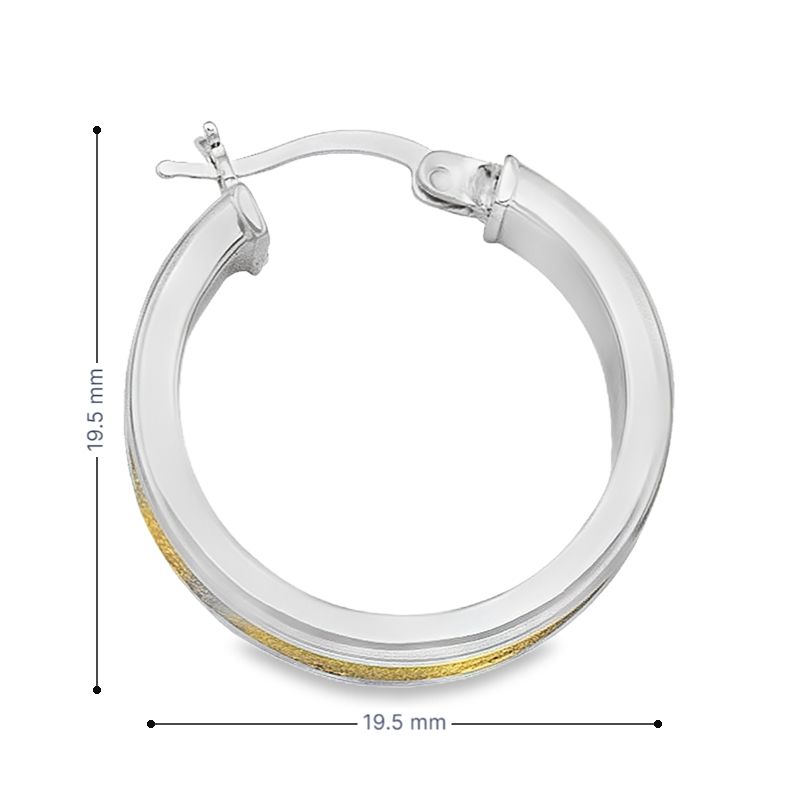 Fancy Hoop Earrings 14K Yellow and White Gold