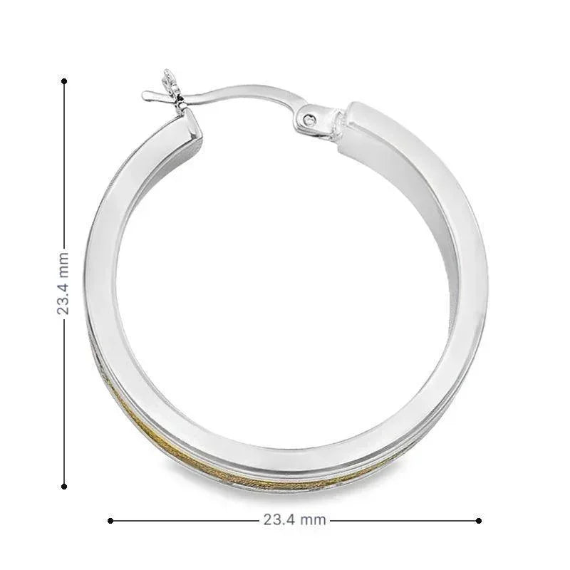 14K Two-Tone Fancy Hoop Earrings
