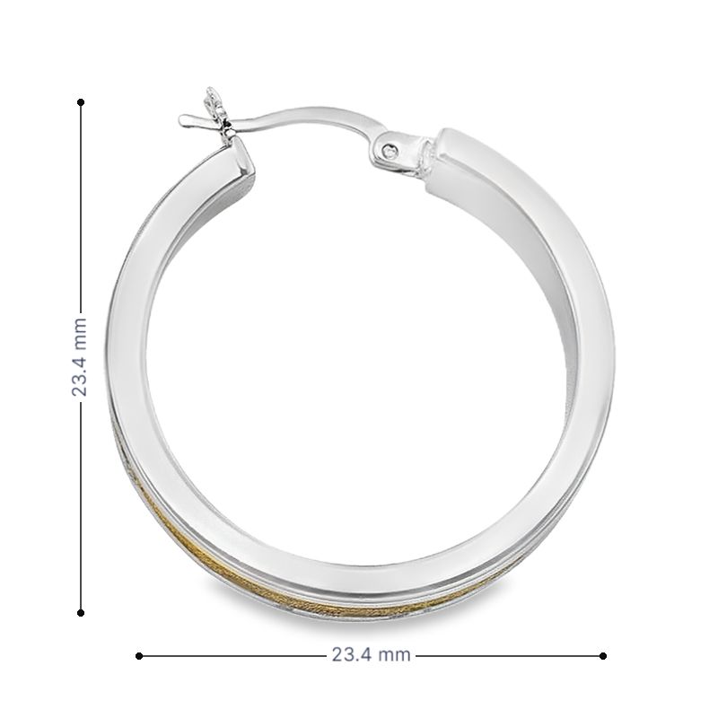 14K Two-Tone Fancy Hoop Earrings