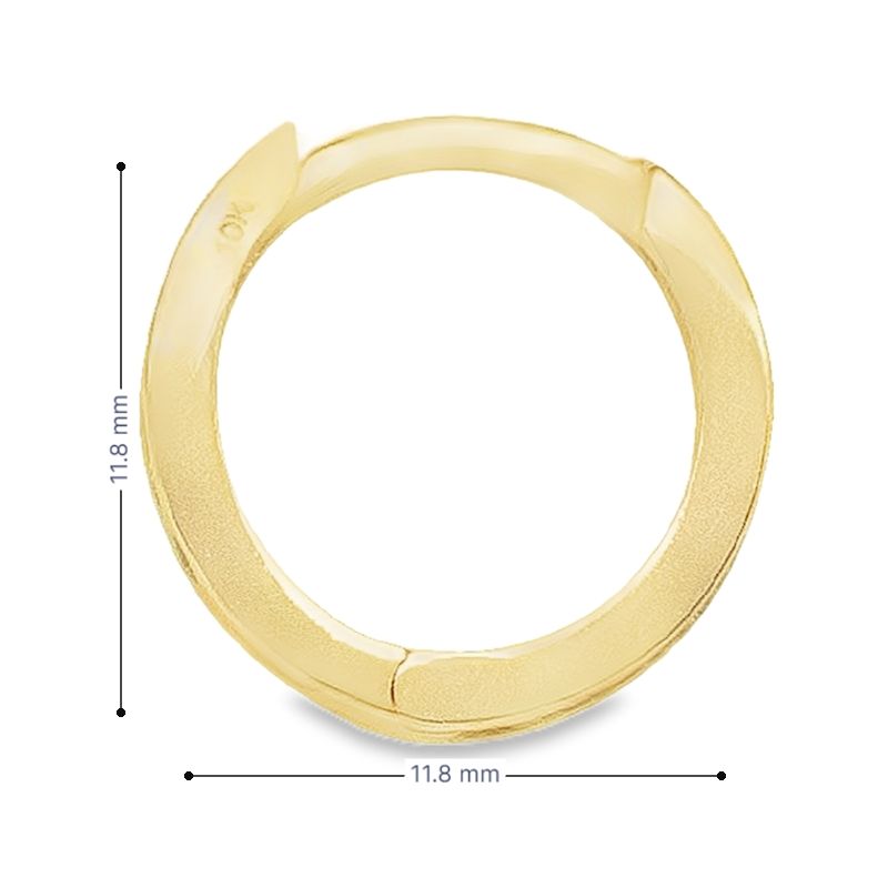 10k Yellow Gold CZ Huggie Hoop Earrings