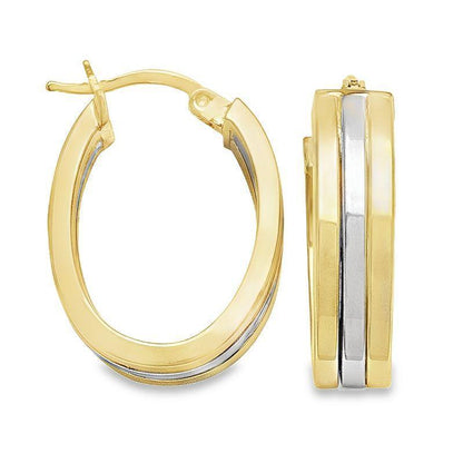 5mm Hoop Earrings in 14K Two-Tone Gold