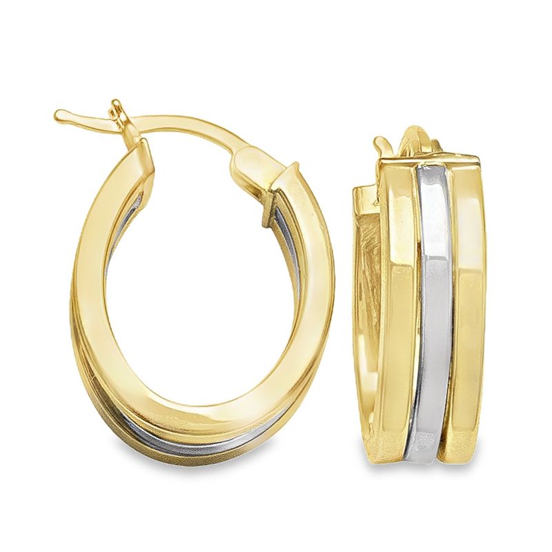 14K Two-Tone Gold 5mm Hoop Earrings