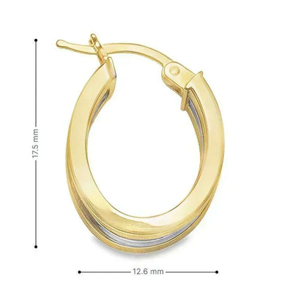 14K Two-Tone Gold 5mm Hoop Earrings