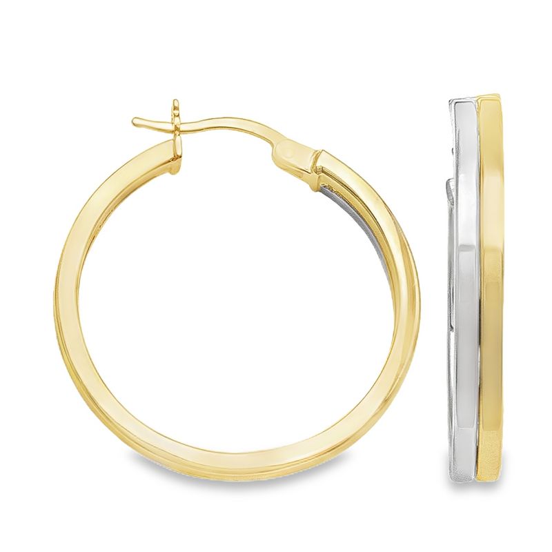 14K Two-Tone Gold Hoop Earrings