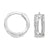 10K White Gold CZ Huggie Fancy Hoop Earrings