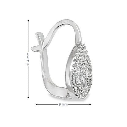 10K White Gold Fancy CZ French Back Earrings