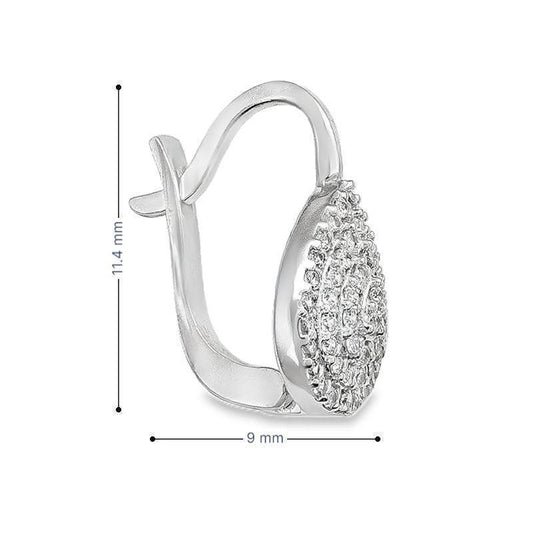 10K White Gold Fancy CZ French Back Earrings