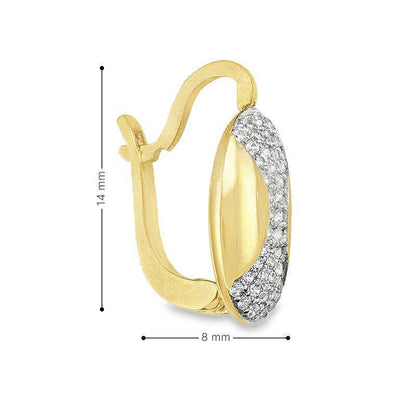 10k Yellow Gold Fancy CZ French Back Earrings