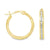 10k Yellow Solid Gold CZ Round Hoop Earrings