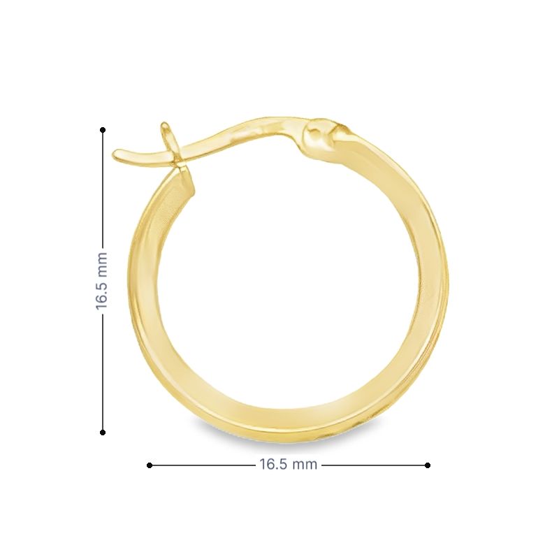 10k Yellow Solid Gold CZ Round Hoop Earrings