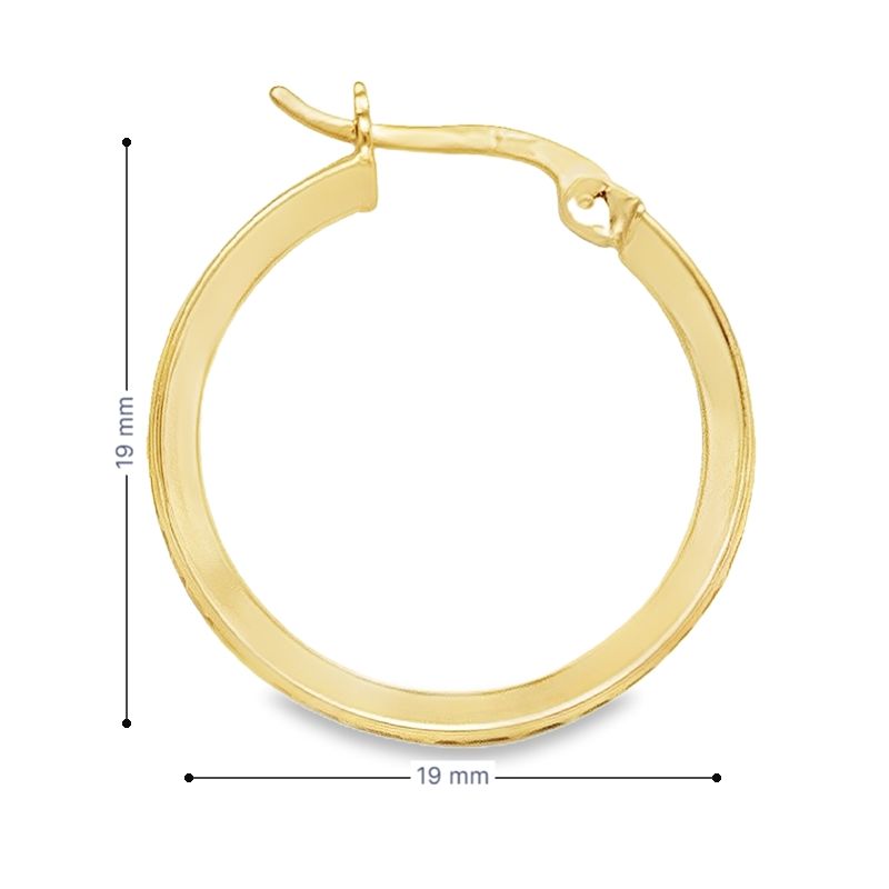 CZ Round Hoop Earrings in 10K Yellow Gold