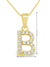 Yellow Gold Plated Sterling Silver CZ Letter B Pendant