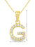 Yellow Gold Plated Sterling Silver CZ Letter G Pendant