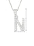 Sterling Silver Cubic Zirconia Initial Letter N Pendant