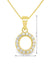 Yellow Gold Plated Sterling Silver CZ Letter O Pendant
